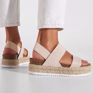 Madden Girl Pink Beige Platform Sandals